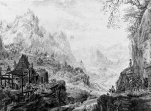 FIETAMA Sybrand,An extensive mountainous landscape with a mill in ,1716,Christie's 2000-04-18