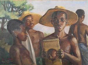 FIEVET Maurice 1915-1997,Enfants du Plateau, Nigeria,1945,Tooveys Auction GB 2023-07-12