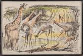 FIEVET Maurice 1915-1997,Les girafes,Gros-Delettrez FR 2023-04-06