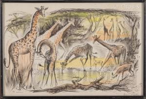 FIEVET Maurice 1915-1997,Les girafes,Gros-Delettrez FR 2023-04-06
