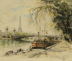 FIGURA Hans 1898-1978,Parisian Views Along the Seine,Weschler's US 2006-09-16