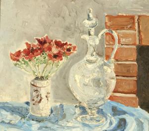 FILARSKI Dirk H.W. 1885-1964,Still life with roses and a jug,Glerum NL 2007-06-10