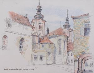 FILIP Karel 1884,Nádvoří Strahovského kláštera,1948,Vltav CZ 2017-10-26