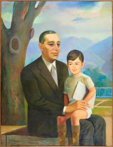 FILIPE GUILHERME,Retrato de 3º Conde da Covilhã (1899-1970) com net,Veritas Leiloes 2023-01-24