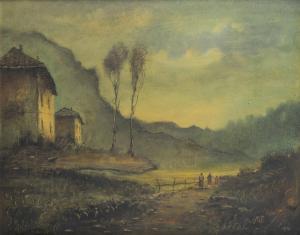 FILIPPA Corrado 1893-1972,In passeggiata,Sant'Agostino IT 2022-02-25