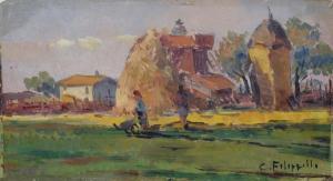 FILIPPELLI Cafiero 1889-1973,Paesaggio con covoni,Galleria Pananti Casa d'Aste IT 2016-10-15