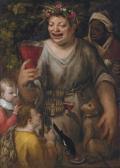 FILIPPI Sebastiano II,Bacchus with a page, a peasant, a servant, a magpi,Christie's 2007-12-06