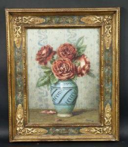 FILLIARD Ernest 1868-1933,Vase de roses,Auxerre Enchères FR 2022-09-04