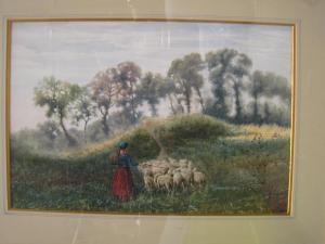 FILOSA GENNARO 1900-1900,a shepherdess with her flock,Hampstead GB 2013-01-31