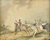 FINART Noel Dieudonne 1797-1852,Charge de cosaques et de tartares contre les Turcs,Osenat 2011-12-04