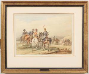 FINART Noel Dieudonne 1797-1852,Orientalist scene with cavaliers,1839,South Bay US 2022-04-30