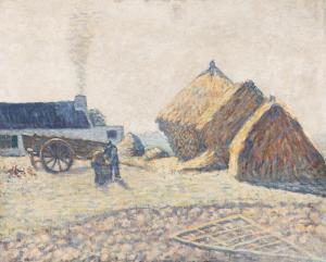 FINCH Willy 1854-1930,Haystacks and Farm,1886,De Vuyst BE 2017-05-20