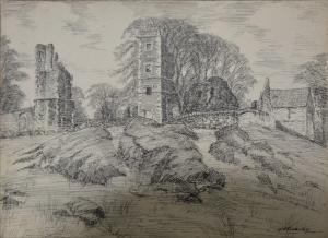 FINDLEY Albert Henry 1880-1975,Ruins Bradgate Park,Gilding's GB 2019-04-16