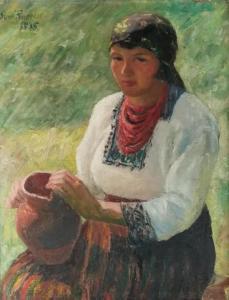 FINKELSTEIN Sacha 1890-1942,Wiejska dziewczyna z dzbanem,1935,Rempex PL 2020-10-14