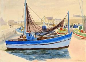 FINNEY,Fishing boat in harbour,Ewbank Auctions GB 2013-09-25