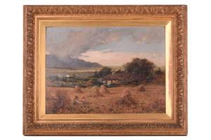 FINNIE John 1829-1907,Hayfield in a coastal landscape,Dawson's Auctioneers GB 2023-08-31