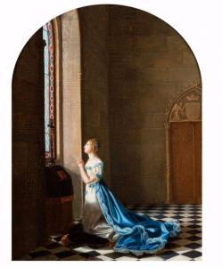 FINOT B,Jeune femme en prière dans une chapelle,1817,Damien Leclere FR 2017-12-01