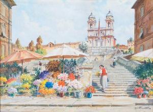 FIORAVANTI UGO 1900-1900,Fiori a piazza di Spagna,Casa d'Aste Arcadia IT 2021-06-09