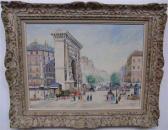 FIORAVANTI UGO 1900-1900,Paris street scene with arch.,Braswell US 2010-09-20