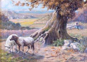 FIORAVANTI UGO 1900-1900,Pecore e pastore,Casa d'Aste Arcadia IT 2022-09-12
