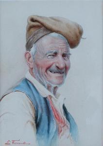 FIORENTINO Antonio Enrico 1894-1962,Grinning Toothless Elderly Italian Man,Burchard US 2017-03-26