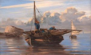 FIOUPOU A.D.,Rybacy u wybrzeża,1849,Sopocki Dom Aukcjny PL 2022-06-04