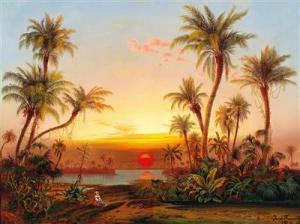 FIRMENICH Joseph,A Southern Landscape with Palms in the Evening Lig,1878,Palais Dorotheum 2018-02-27