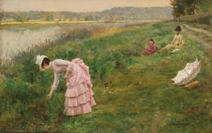FIRMIN GIRARD Marie Francois 1838-1921,PICKING WILDFLOWERS,Sotheby's GB 2012-11-08