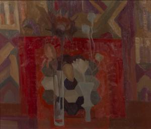 FIRTH Margaret 1898-1991,Patchwork on Red,1975,Mallams GB 2021-12-08