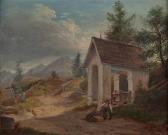 FISCHBACH Johann Heinrich 1797-1871,Rast vor der Kapelle,Palais Dorotheum AT 2011-11-22