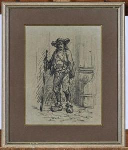 FISCHER Alexandre 1820-1890,Mendiant, sortie d'église,Adjug'art FR 2018-07-22