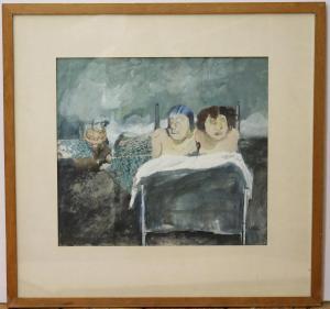 FISCHER Annemarie 1940,Echtpaar in bed,1973,Venduehuis NL 2016-01-27