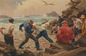 FISCHER Anton Otto 1882-1962,Brawl on the beach,1929,John Moran Auctioneers US 2023-05-09