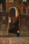 FISCHER August,Venetian church interior with a on his way into a ,Bruun Rasmussen 2018-10-01