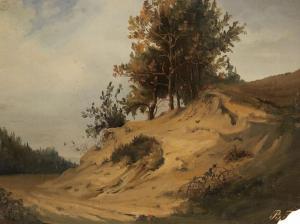 FISCHER BENNO JOACHIM THEODOR 1828-1865,LANDSCHAFT MIT SANDHÜGEL UND BÄUMEN,Lempertz DE 2013-09-25