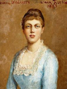 FISCHER Clara 1856,Portret van Anne Gladebeck,1889,Venduehuis NL 2010-11-10
