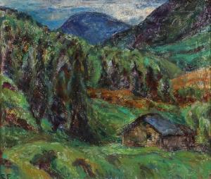 FISCHER Ellen 1889-1966,Mountain landscape from Jotunheim, Norway,Bruun Rasmussen DK 2021-04-13