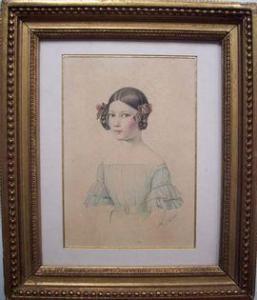 FISCHER Ernst 1815-1874,Portrait de petite fille,Doutrebente FR 2021-11-26