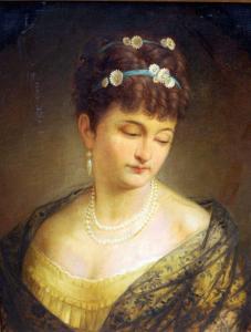 FISCHER Gottlob J.C 1829-1905,Portrait of a Lady,1871,Rowley Fine Art Auctioneers GB 2013-09-03