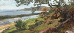 FISCHER Hans Christian,A calm day by a lake in Jutland, Denmark,1878,Bruun Rasmussen 2024-03-18