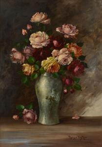 FISCHER Holger 1889,Still Life of Roses,Burchard US 2017-03-26