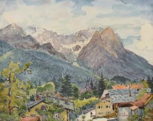 fischer Jakob 1888-1955,Blick von Grainau auf die Zugspitze,Scheublein Art & Auktionen DE 2009-03-06