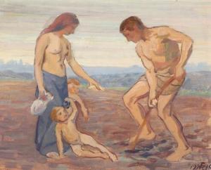 FISCHER Johannes,Adam and Eve with their sons Cain and Abel,1915,Bruun Rasmussen 2019-11-18