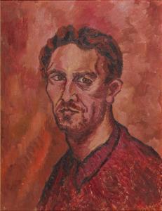 FISCHER Johannes 1888-1955,Portrait in red,Palais Dorotheum AT 2019-06-27