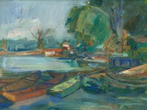 FISCHER Siegfried 1899-1974,Boats in a Harbour,1930,Auctionata DE 2015-08-21