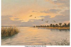 FISCHER Ulrich W 1887-1970,Padre Ducks in Flight,Heritage US 2020-05-14