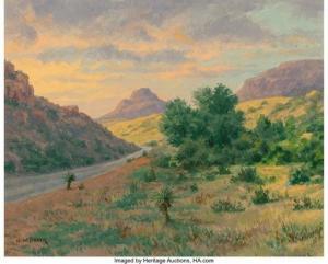 FISCHER Ulrich W 1887-1970,Sunset in the Southwest,Heritage US 2020-05-14