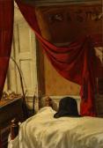 FISCHER Vilhelm Theodor 1857-1928,Interior from a bedroom with a hat, long smoking ,Bruun Rasmussen 2020-10-12