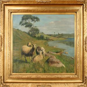 FISCHER Wilhelm 1912-1970,Landscape with sheep,Bruun Rasmussen DK 2008-03-24