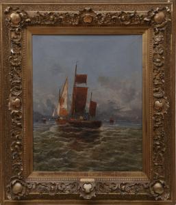 FISCHHOF Georg 1859-1914,Fischerboote vor der Küste,DAWO Auktionen DE 2023-07-15